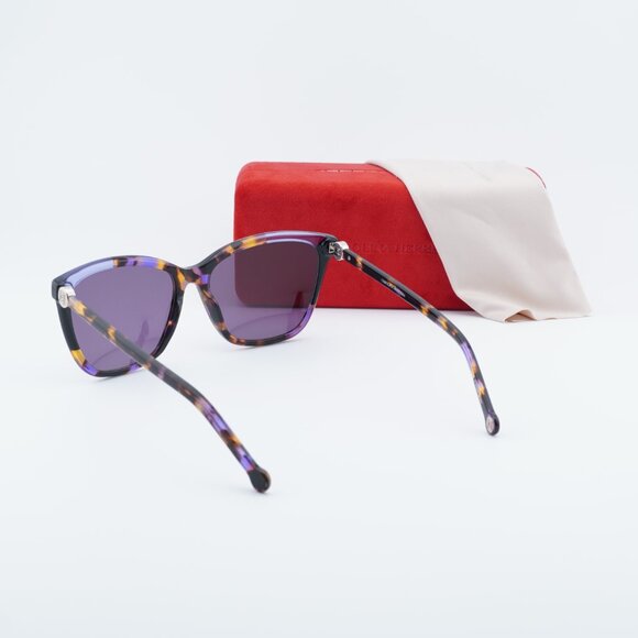Carolina Herrera CH0052/S 0F0T UR Sunglasses Havana Square Frame, Violet Lenses - Picture 11 of 11